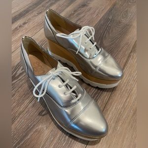 Silver shoes high heels size 10